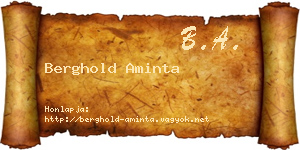 Berghold Aminta névjegykártya